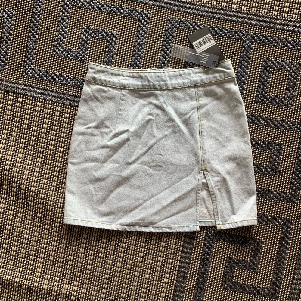 Lioness Light Blue Denim Mini Skirt
